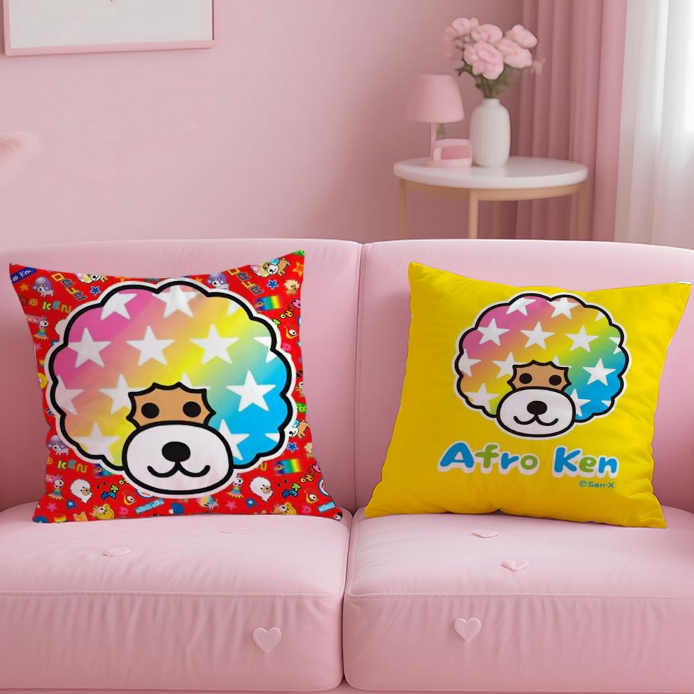 classic cartoon character Afro Ken Cushion Cover Soft EasyWash Pillow Case Versatile for Couch Bed Travel and Office