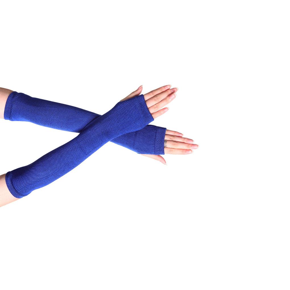 1 пара детских перчаток без пальцев простого стиля, удобные вязаные перчатки, вязание, рукоделие, нарукавники для девочек, защита рук для ношения на улице