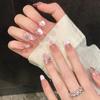 Yihe Gradient Cat Eye French Diamond-Styled Spring/Summer Medium Handmade Nails