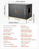 Cat Litter Box Enclosure Furniture, 70 cm Hidden Litter Box Cabinet with Metal Legs & Handle, Modern Style Cat Washroom House End Table, Fit Most of