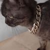Cat Dog Gold Necklace Chain Dog Collar Adjustable Pitbull Collar Gold Collars  for Small Medium Dog
