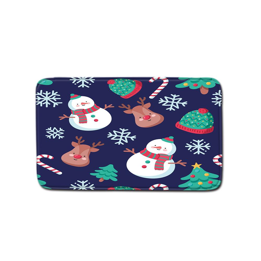 3D Printed Christmas Waterproof Shower Curtain Toilet Four-Piece Combination Set Household Doormat Floor Mat Carpet