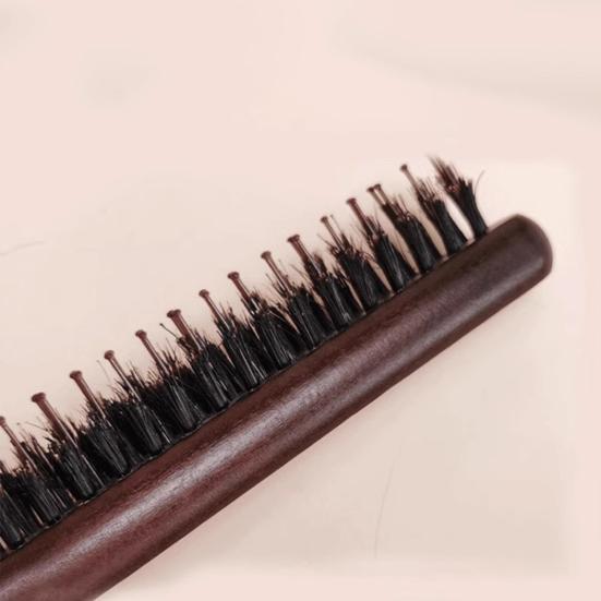1/2Pcs Boar Bristle Teasing Hair Brush Wooden Long Handle Curl Fluffy Hair Rat Tail