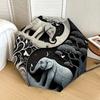1pc Yin-Yang Elephants Harmony Umbrella with Plastic Handle,Suitable for All Seasons Home Travel Outdoor UmbrellaDD379