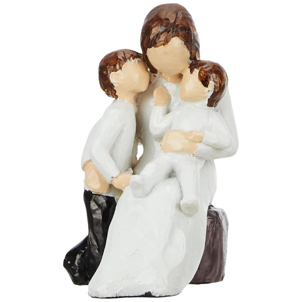 Красивая расписанная вручную статуя матери и ребенка из смолы (Пакет из 1), Люди, Белые