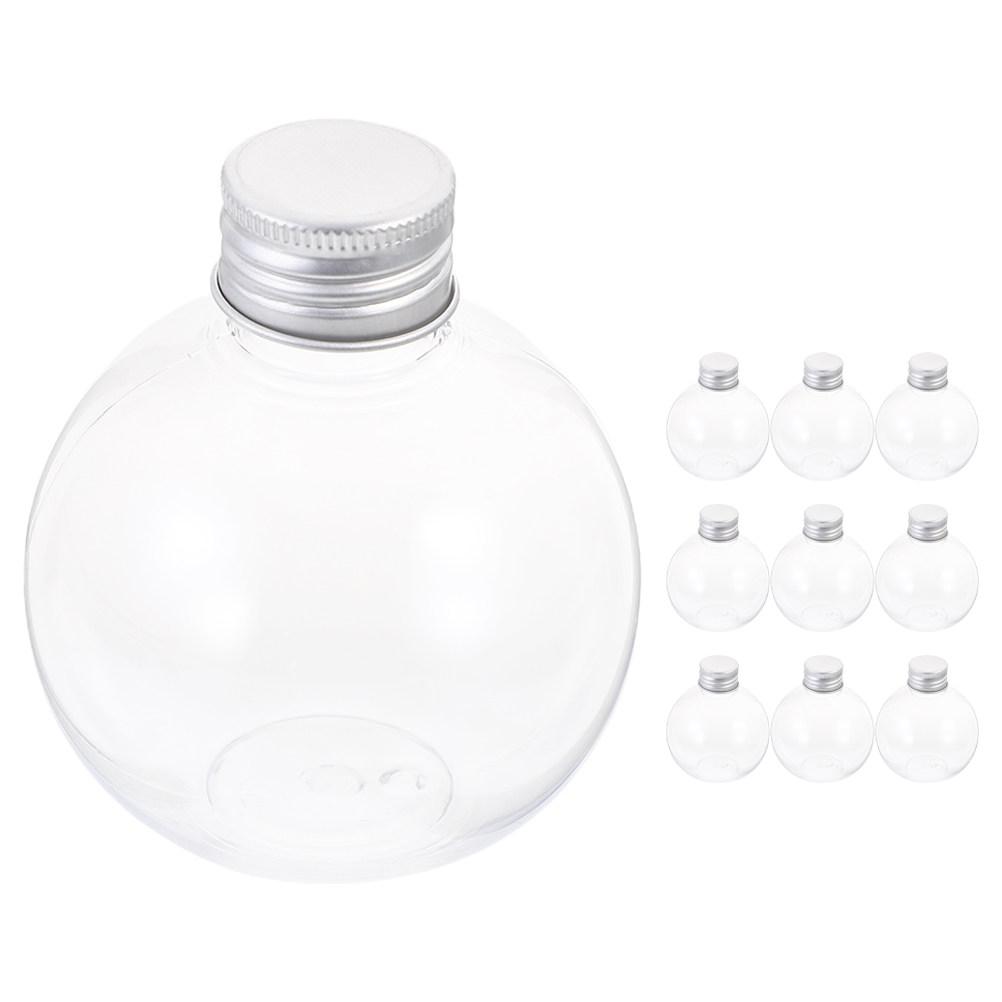 10Pcs Clear Light Bulb Bottle Juice Bottles Portable Drink Containers Airtight Sealing Plastic Bottles Multipurpose