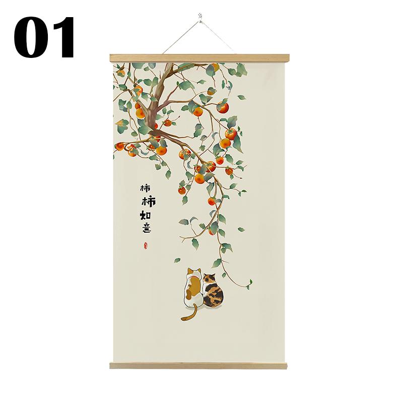 Японские постеры и принты на холсте укиё-э, украшение для дома, настенная живопись, картина с подвесным свитком из цельного дерева