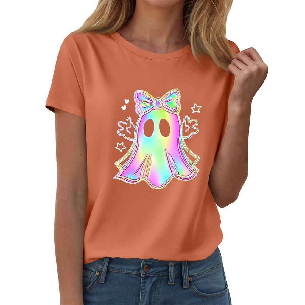 Женские футболки, Женские топы с коротким рукавом, Летняя мода, Повседневные стильные футболки с круглым вырезом, Туники