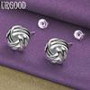 925 Sterling Silver Woven Earrings Party Gifts Fashion Jewelry