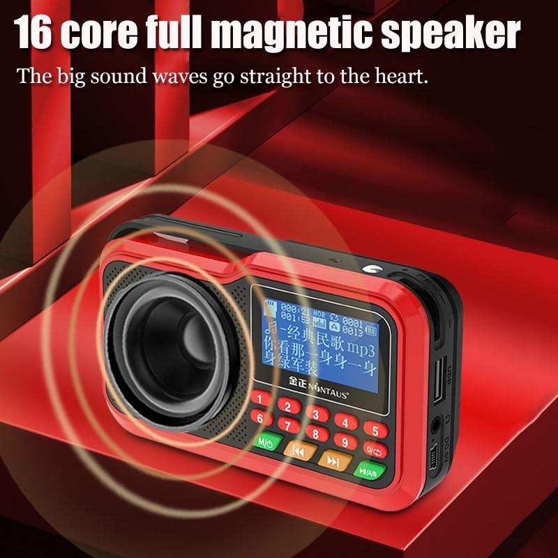 Портативный FM-радио, мини-радиоприемник, Bluetooth-динамик, музыкальный плеер с ЖК-дисплеем, поддержка громкой связи TFCard/USB/гарнитура