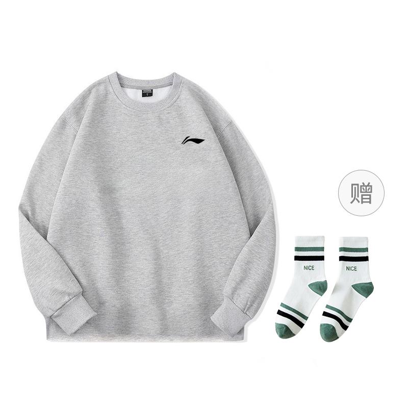 Мужские футболки Li Ning с круглым вырезом, умеренного прямого кроя, YTLV061-16