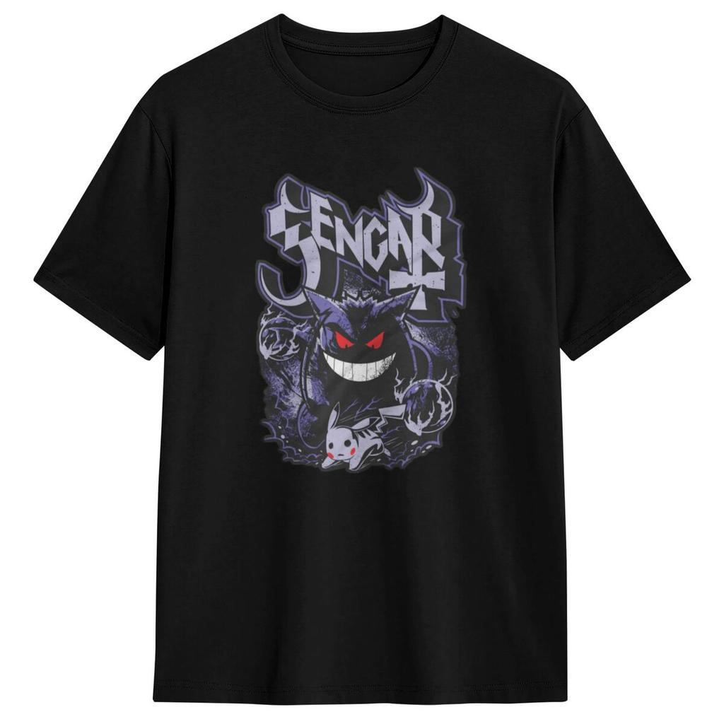 Pokemon Gengar Big Face T-Shirt Beach Streetwear T-Shirts Cotton Trending Tee Shirt For Adult Short Sleeves Pattern Clothes