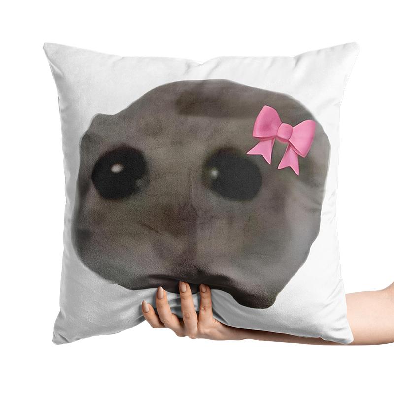 Aertemisi Sad Hamster Meme Hamster With Big Eyes Square Throw Pillow Cushion Covers Cases Pillowcases 45Cm X 45Cm