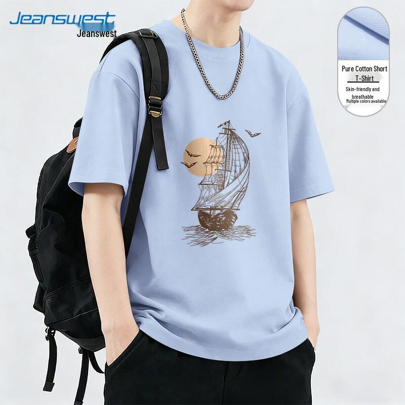 Мужская футболка Jeanswest из чистого хлопка с коротким рукавом