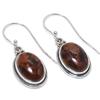 Серьги из стерлингового серебра 925 пробы с натуральным обсидианом красного дерева, 1,25 дюйма, P7y40