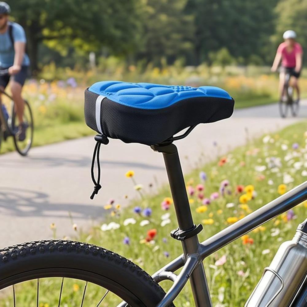 2PCS Sponge Bicycle Saddle Cushion 3D Padded Cycling Seat Cover Mountain Bike Riding