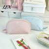 Durable Polyester Storage Bag Shell Shape Pencil Pouch, Large Capacity Fiber Minimalist Teal Makeup Pouch Case, Smooth Zipper for School And
