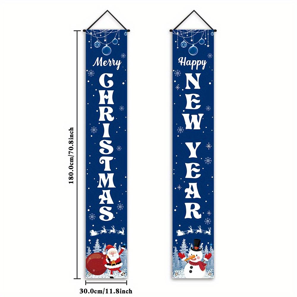 Merry Christmas Couplet Banner 1 Pair Polyester Indoor Outdoor Decor