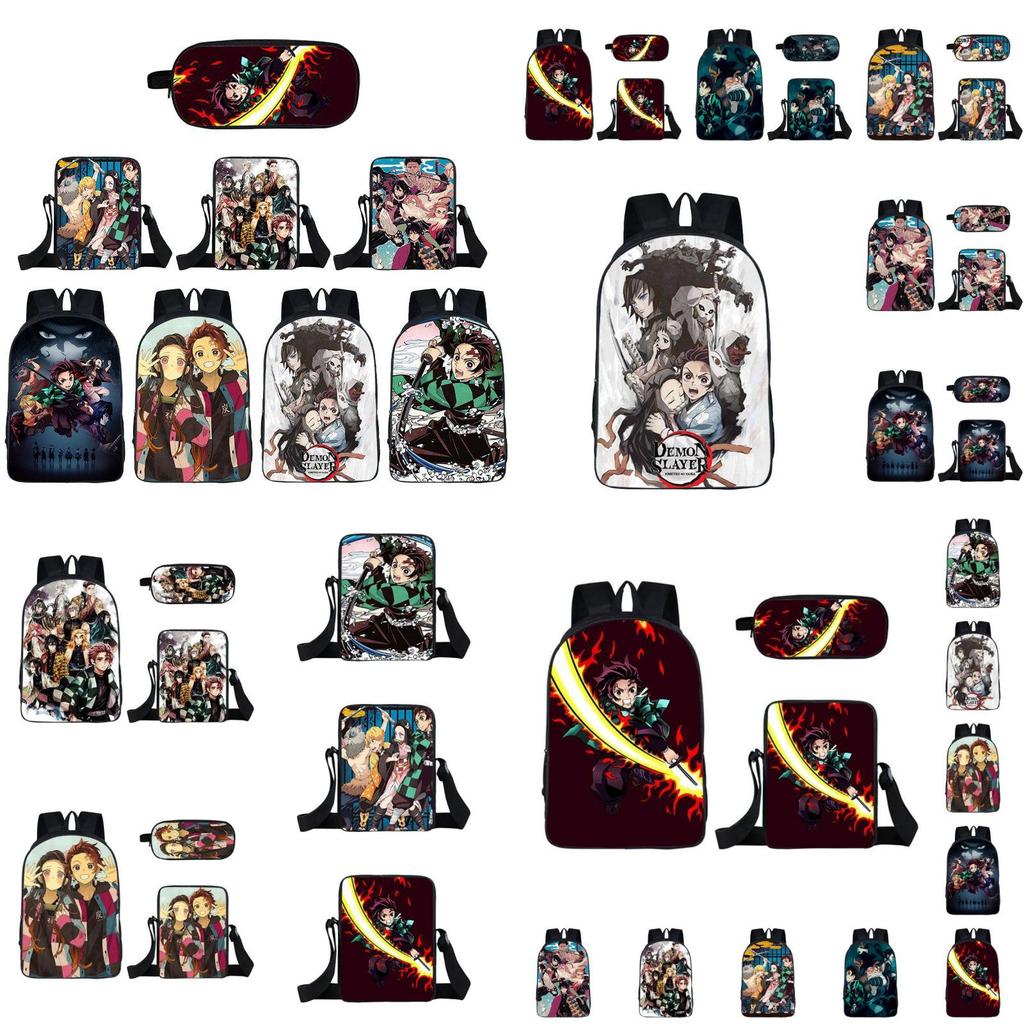 Модный рюкзак Demon Slayer с просторными отделениями и мультяшным дизайном