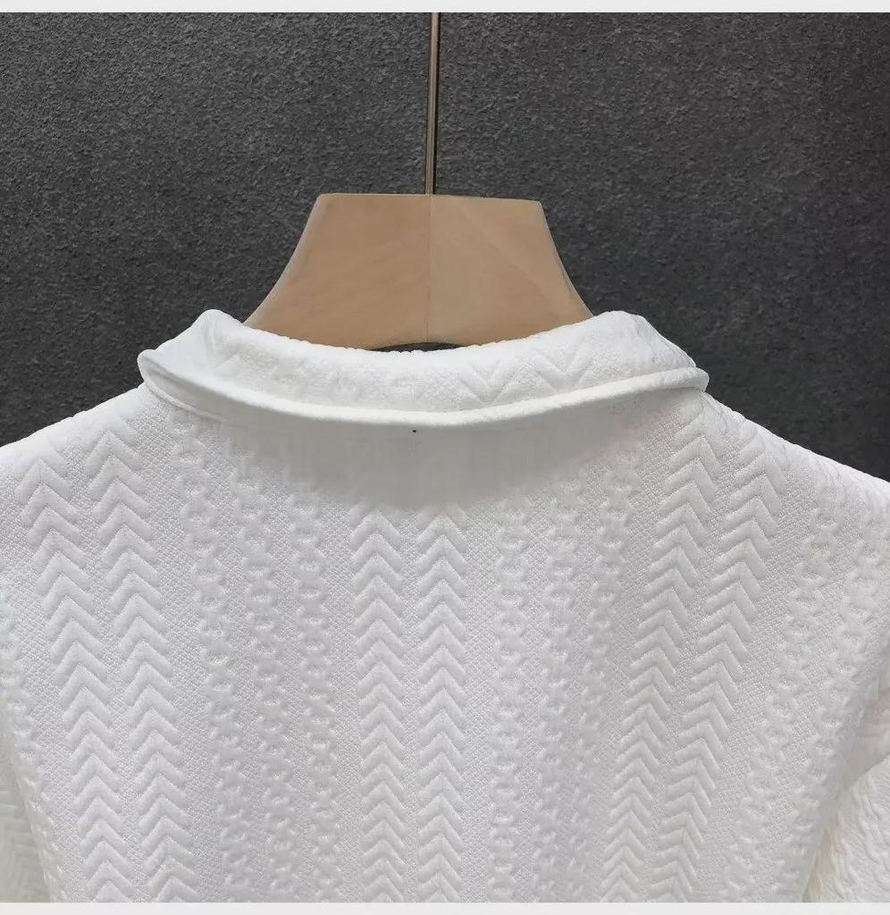 Men's Trendy Solid Color Long-Sleeve Polo Shirt - Casual Lapel Sweatshirt for Spring & Autumn