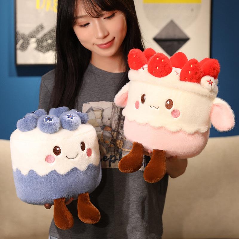 Cartoon Fruit Cake Doll Fun Dessert Three-Dimensional Plush Toy Children'S And Girls' Birthday