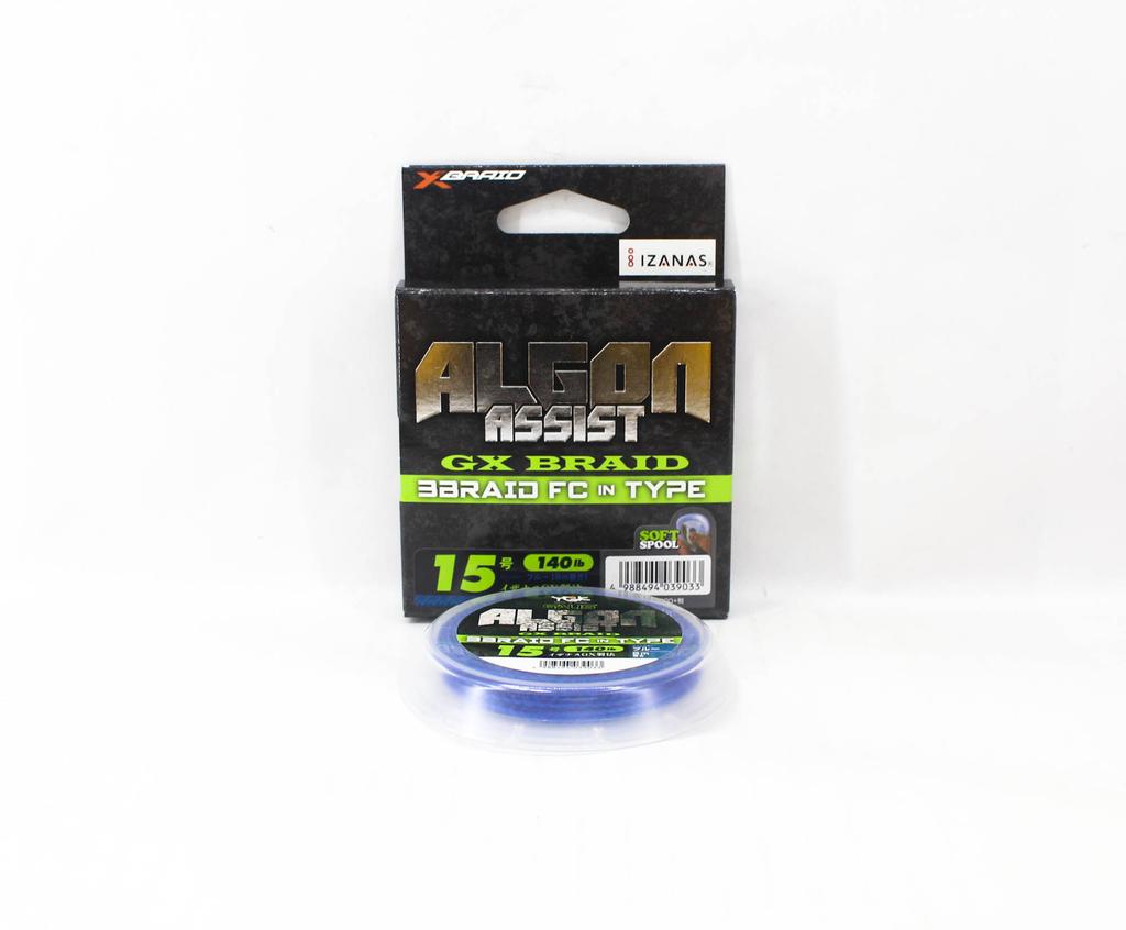 Sale YGK Algon Assist GX Braid FC In Type 6m Size 15, 140lb Blue (9033)