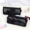 1Pcstravel Love Mesh Cosmetic Bag Zipper Makeup Bag For Women Wash Toiletry Bag Makeup Organizer Portable Storage Pouch