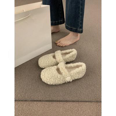 Нежная фея ветра круглая голова с пушистой обувью женская осенняя и зимняя одежда на плоской подошве для беременных женщин теплая обувь из хлопка