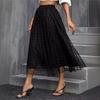 Plus Size Spring/Summer Women Linen Cotton Long Skirts Summer Elastic Waist Skirt