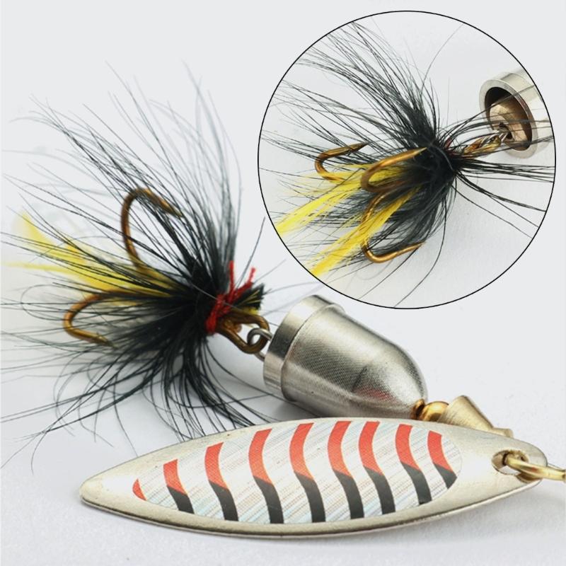 5 шт. Металлическая вращающаяся блесна для дальнего заброса с крючком, блестками, искусственными приманками, твердый металлический спиннер, простая в использовании