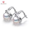 Fresh Style White/Pink Simulated Pearl Earrings For Girls Inlaid White CZ Fashion Versatile Women Jewelry
