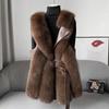 Женская куртка из искусственного меха, уличная толстая роскошная женская куртка без рукавов, пушистое теплое свободное женское пальто на шнуровке