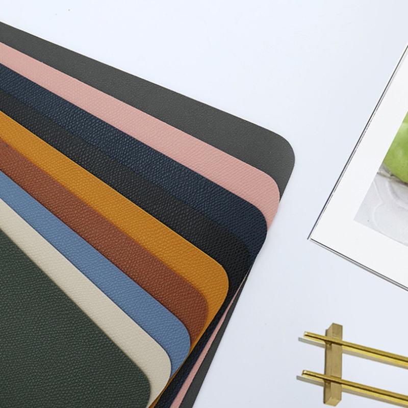Double-Layer Leather Table Mat Nordic Heat-Proof Placemat Insulation Waterproof Oil-Proof Table Mats For Home Hotel Decoration