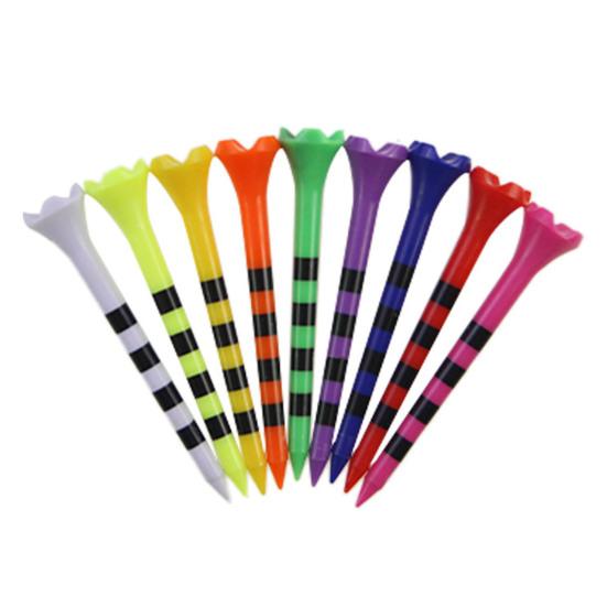 10Pcs 38/70/82MM Golf Tee Striped Height Adjustable Sharp Tip Plastic Golf Ball Holder Golf Training Aid Spike Kit Golf Accessories Golfer Gifts