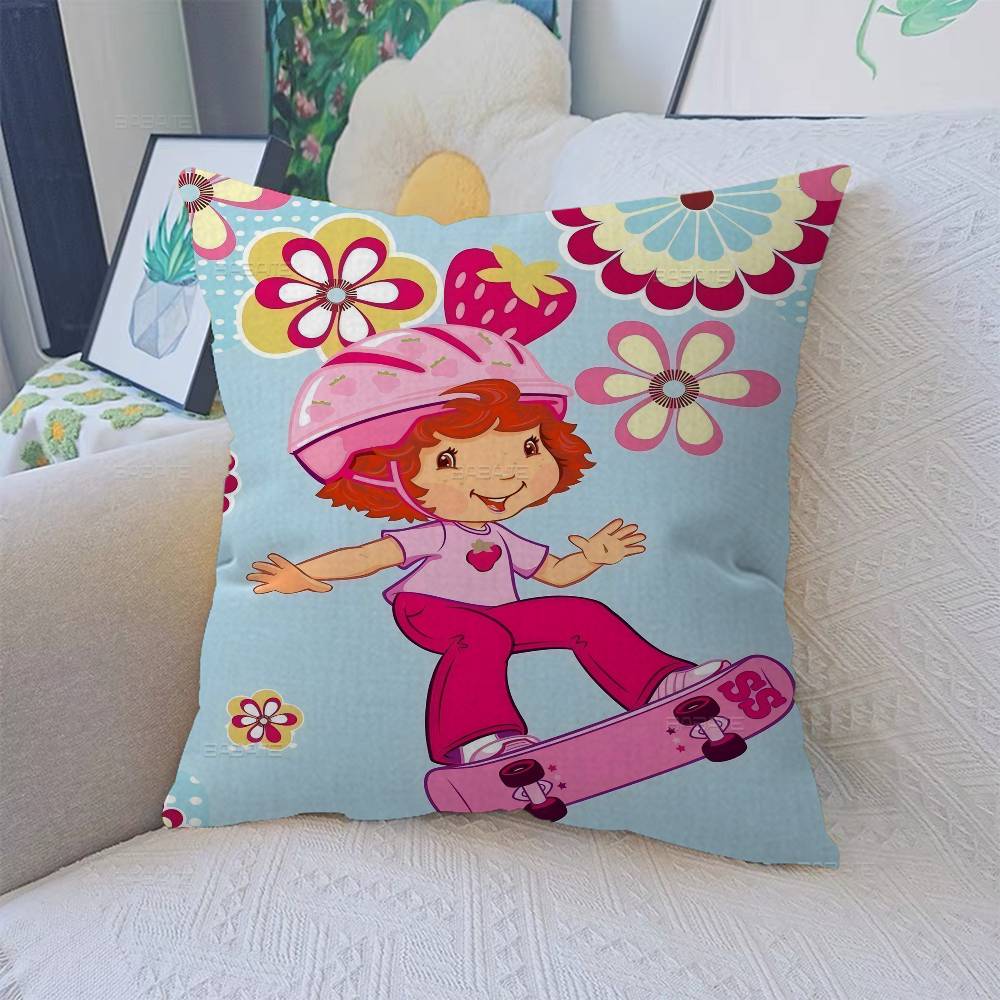 S-Strawberry Cartoon S-Shortcake Girl Pillow Gift Home Office Decoration Pillow Bedroom Sofa Car Cushion Coverpillow Case