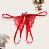 Женские стринги с Т-образной спинкой и низкой талией, с открытой промежностью, прозрачное кружево, соблазнительный сплошной цвет, один размер, женские стринги на День святого Валентина