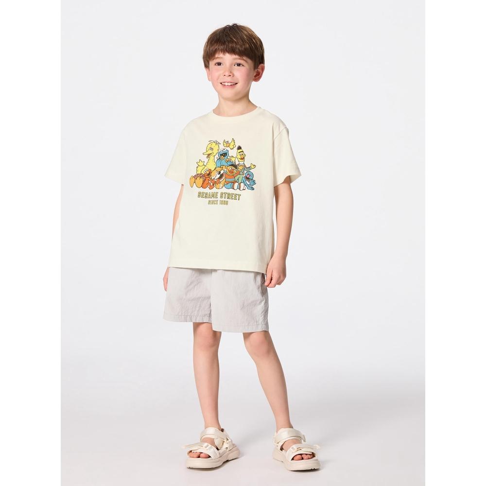 GU by Uniqlo Детская футболка-поло унисекс с рисунком Sesame sT