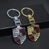 Металлический брелок-эмблема для автомобиля Двусторонняя цепочка с кольцом для ключей Для Cayenne Panamera Macan 911 718 Taycan Boxster Cayman 918 Pajun