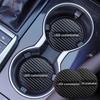 Комплект ковриков для дверных проемов автомобиля из углеродного волокна — противоскользящие вставки из кожи и замши для подстаканников для украшения и защиты.