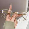 Personalized Luxury Metal Plain Glasses Women Clear Cat Eye Eyewear Anti-Blue Light Optical Spectacles Trendy Computer Glasses