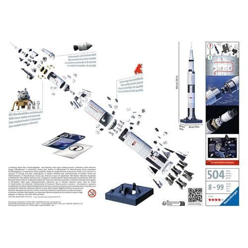 Puzzle 3D Fusée spatiale Saturne V - Ravensburger - 440 pièces - NASA - A partir de 8 ans