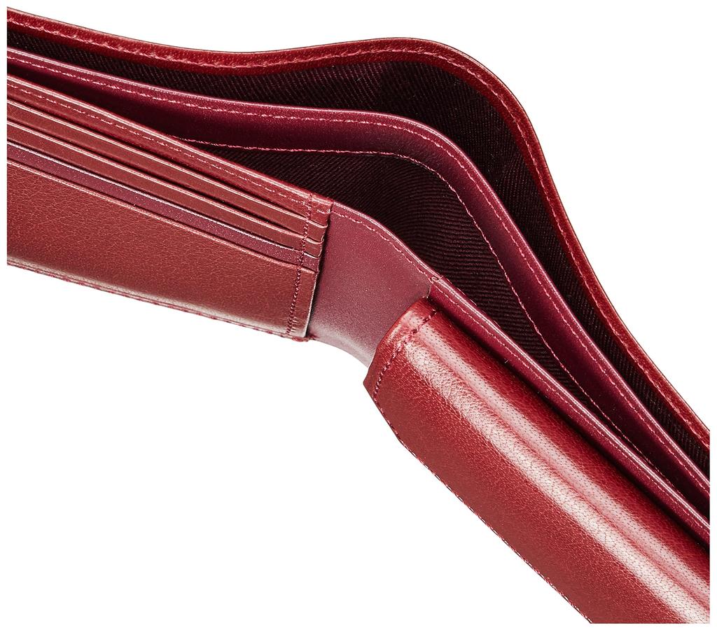 Кошелек бифолд из кожи буйвола NH0818 Бордовый 71711 [Kitamura] Мужской [Красный]