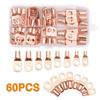 60CPS Cold Pressing Copper Ring Terminal Wire Lug Connector Ring  Assortment Car Auto