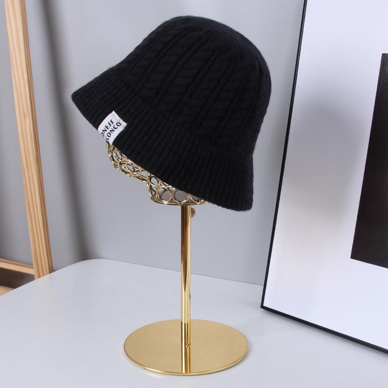Big Head Circumference Knitted Hat for Women, Small Face In Autumn and Winter, Warm Bucket Hat, Enlarged and Deepened Ear Protector Basin Hat