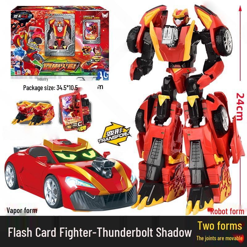 Оригинальный Flash Card Fighter 3: Красный Король Душ Фантом Робот-трансформер Быстрая Трансформация Игрушка