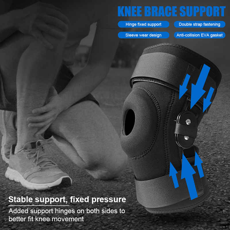 1 Piece Brace Knee Hinged Support Gel Patellar Support With Removable Reversible Stabilizer