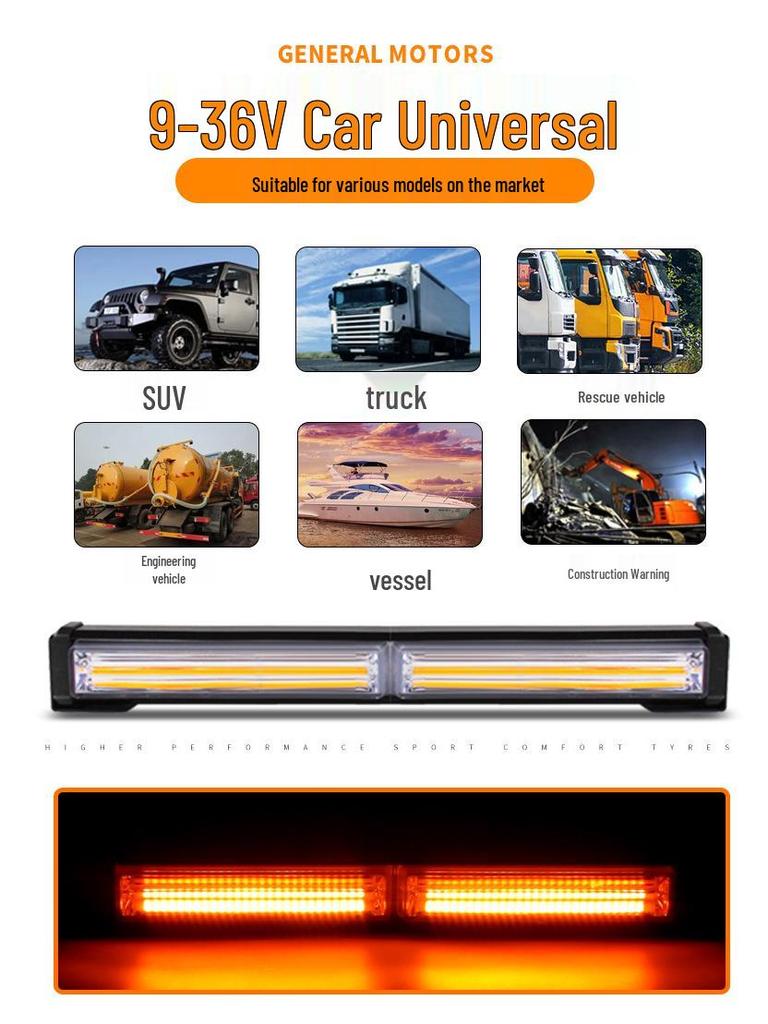 COB Single Row Light for Car Grille, Truck Roof, Rescue Warning, and Bumper Strobe.