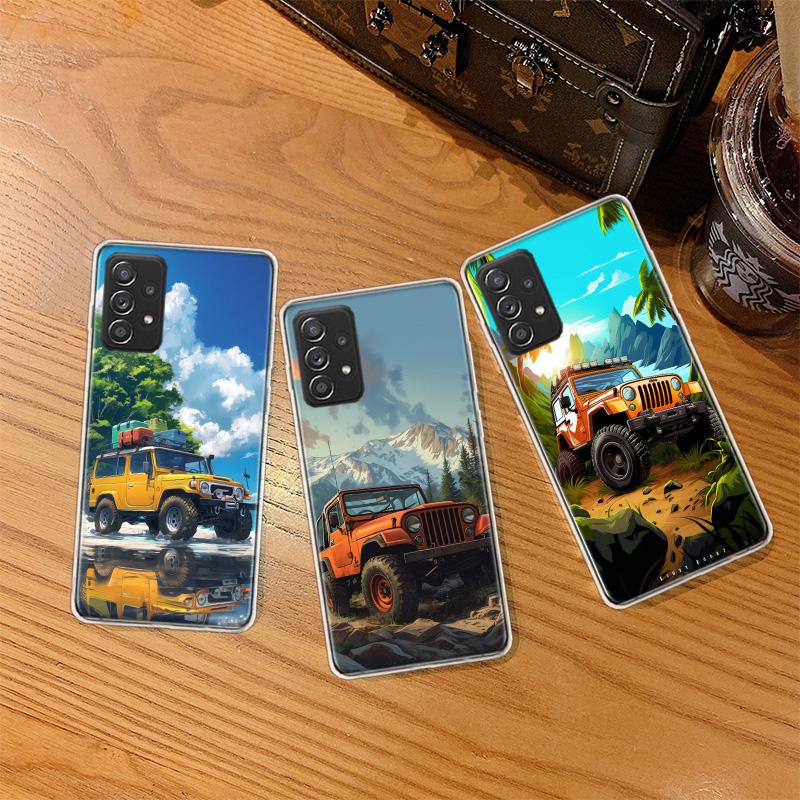 Off Road Vehicle Tourism Scenery Phone Case for Samsung A54 A57 A37 A17 A14 A15 A12 A24 A34 A55 A35 A25 A52S A07 A05S A04S A22 A