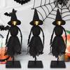 Halloween Witch Decoration Black Witch Ornament with Light-up Face Indoor Primitive Witch Table Centerpiece for Home Shelf Mantels Kitchen Decoration
