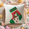 Christmas Red Socks Happy Surprise Pillow Case Pattern Printed Pillowcase for Living Room Sofa Cushion Cover  Bedroom Decor